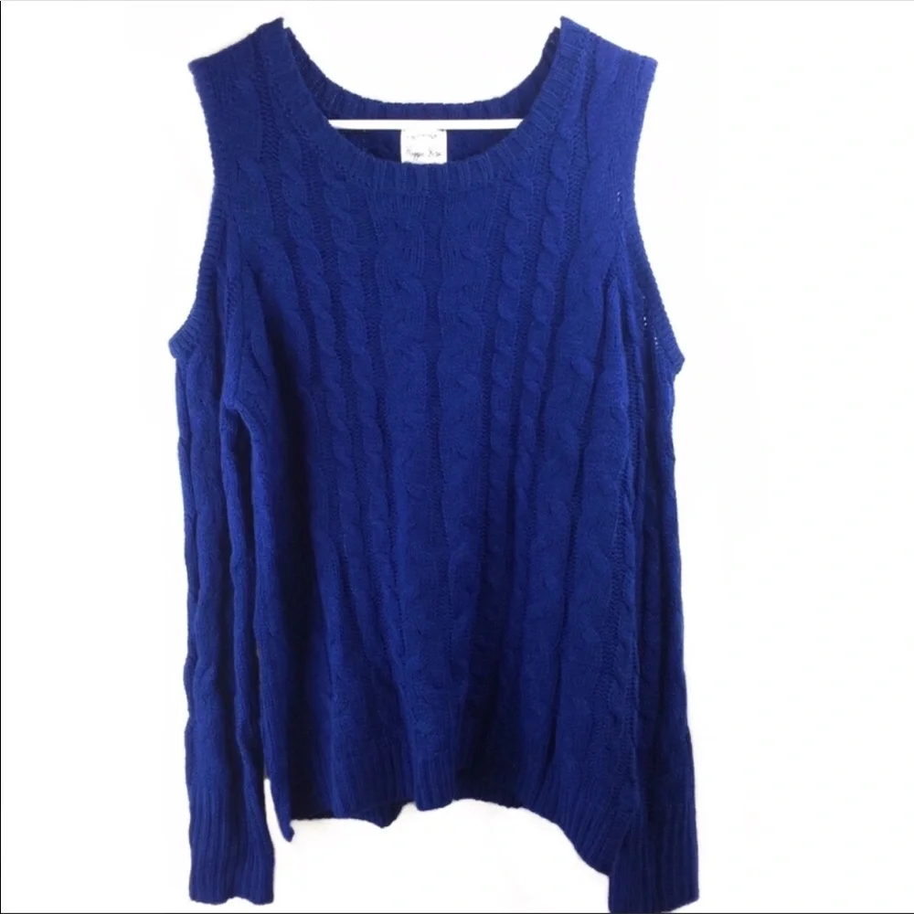 Hippie Rose Chunky Cable Knit Cold Shoulder